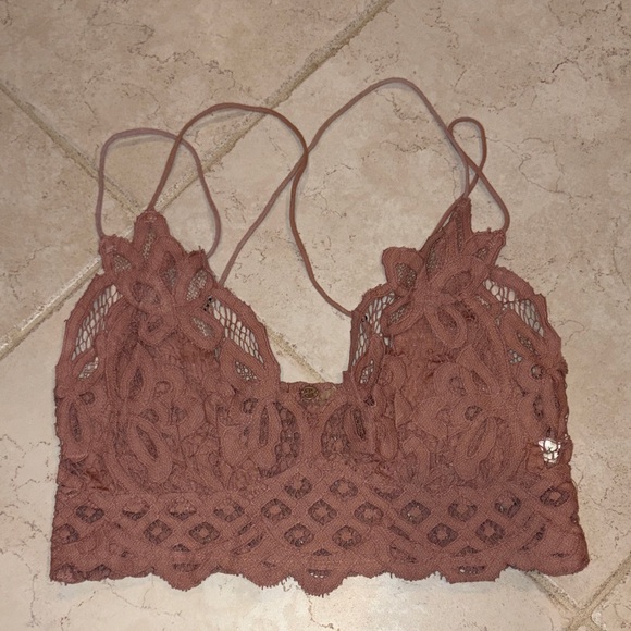 Free People Tops - Free People Mauve Lace Bralette